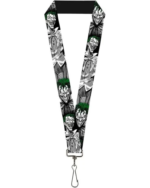 Buckle-Down Unisex-Adult's Lanyard-1.0"-Joker Laughing Poses Black/White/Green, Multicolor, One-Size -Fashion Accessories Store 511fPvtXZ4L. AC SR736920