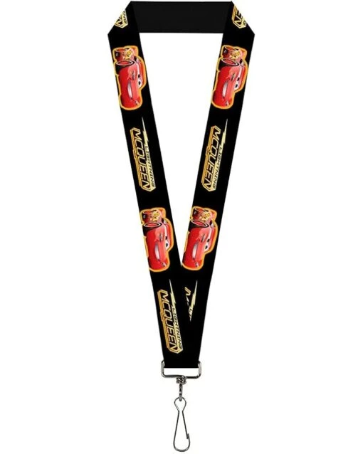 Buckle-Down Lanyard-1.0"-Cars 3 Lightning McQueen Pose/Bolt Black/ye -Fashion Accessories Store 51DTaR0SpvL. AC SR736920