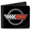 Buckle-Down Mens Pu Bifold Wallet - Corvette C4 Checker/Bowtie Logo Black, Multicolor, 4.0" X 3.5" -Fashion Accessories Store 51M5Fft4K6L. AC SR736920