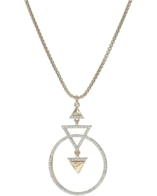 Karl Lagerfeld Paris Neck Adjustable Pave Triangle Pendant Necklace -Fashion Accessories Store 51fXk3itnAL. AC SR736920