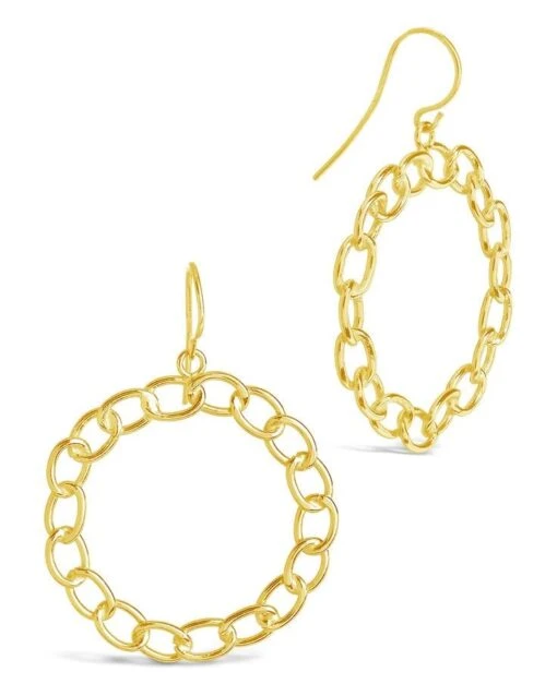 Sterling Forever Sterling Silver Chain Link Circle Dangle Earrings -Fashion Accessories Store 51uMKlFumhL. AC SR736920