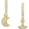 Sterling Forever Sterling Silver Moon & Star CZ Micro Hoops Earrings -Fashion Accessories Store 617a h0Y85S. AC SR736920