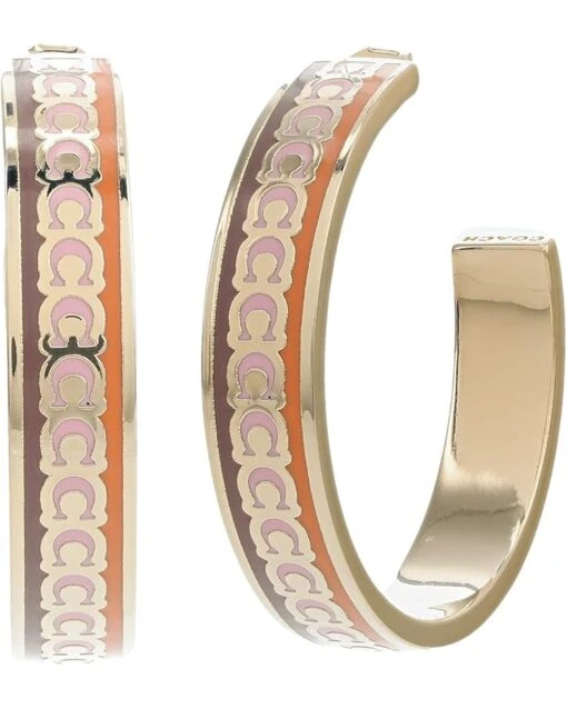 COACH Enamel C Hoop Earrings -Fashion Accessories Store 61iZmy0poWL. AC SR736920