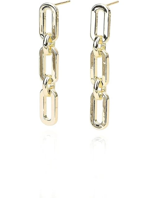 Vintage Havana Willow Chain Link Drop Earrings -Fashion Accessories Store 61of639AcYL. AC SR736920