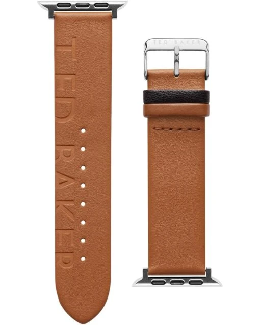 Ted Baker "Ted" Engraved Leather Black Keeper Smartwatch Band Compatible With Apple Watch Strap 42mm, 44mm -Fashion Accessories Store 71 VoDXIoWL. AC SR736920