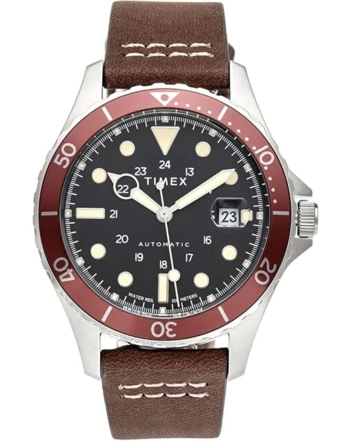 Timex 41 Mm Navi XL Automatic Stainless Steel Brown Leather Strap -Fashion Accessories Store 71OLiHz8PRL. AC SR736920