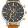 Timex 45 Mm Chicago Chrono Silver Case Blue Dial Tan Leather -Fashion Accessories Store 71ne5LnaEL. AC SR736920